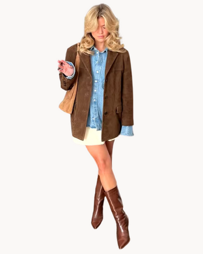 Lily | Luxuriöser Camel Wildleder Damen Blazer