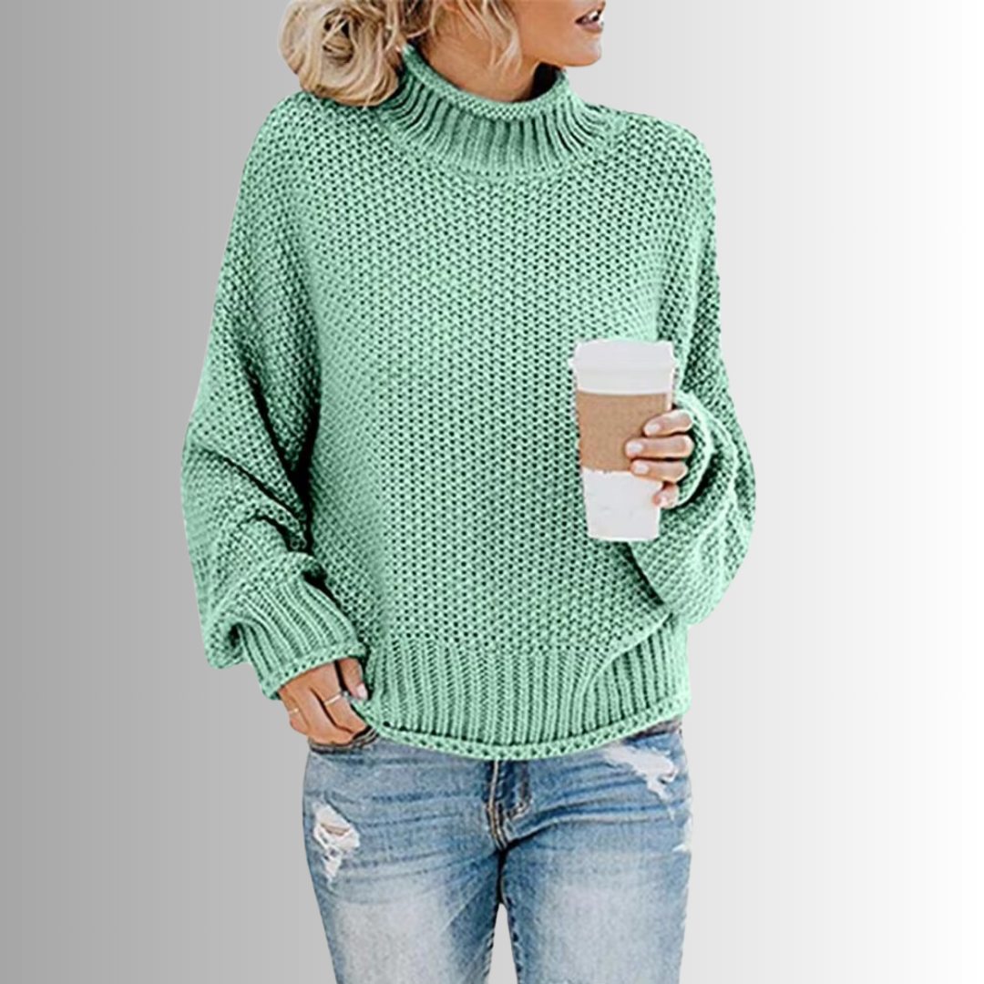 Marta | Raffiniertes Design Damenpullover mit hohem Halsausschnitt