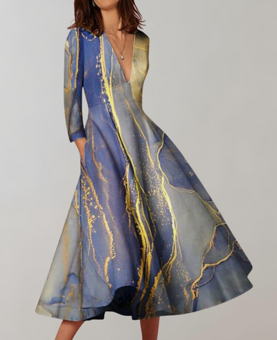 Aisha - Fließendes Saum-Maxikleid für Damen in der Freizeit