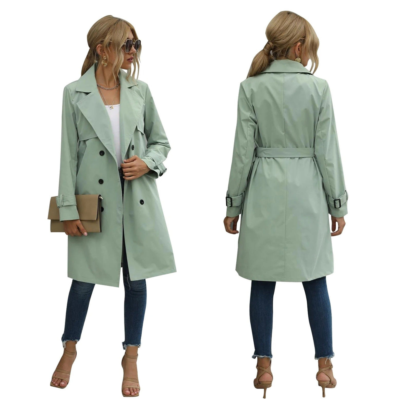 Knielanger Trenchcoat für Damen | Lässig
