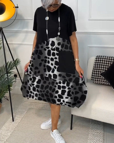 Adriana™ - Damen Midi Kleid mit kurzen Ärmeln
