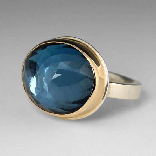 Runder blauer Brillant Vintage Ring