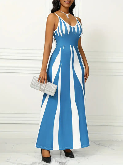 Jana - Fließendes Maxikleid mit Abstraktem Print