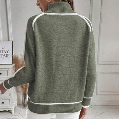Strickpullover mit Stehkragen | Kontrastdetails | Warm und Stilvoll