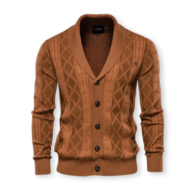 Herren Strickjacke mit Schalkragen - Klassisch Elegant