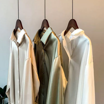 Andrea | Elegante klassische Bluse aus 100 % Seide