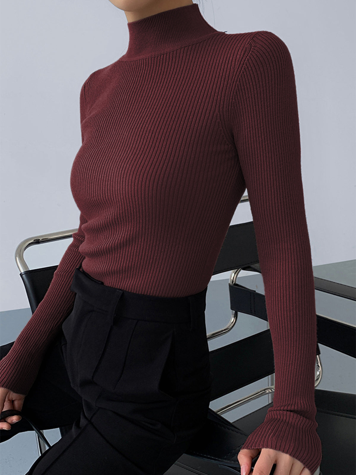 Solene | Weiches Strickkomfort Damen Langarm Top