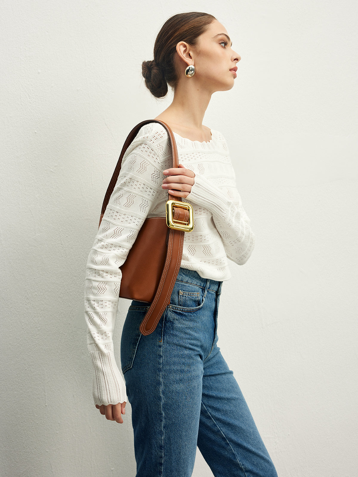 Strickpullover mit offenem Rücken | Häkelmuster | Femininer Look