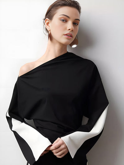 Asymmetrisches Maxikleid | Elegante Silhouette | Modernes Color-Blocking