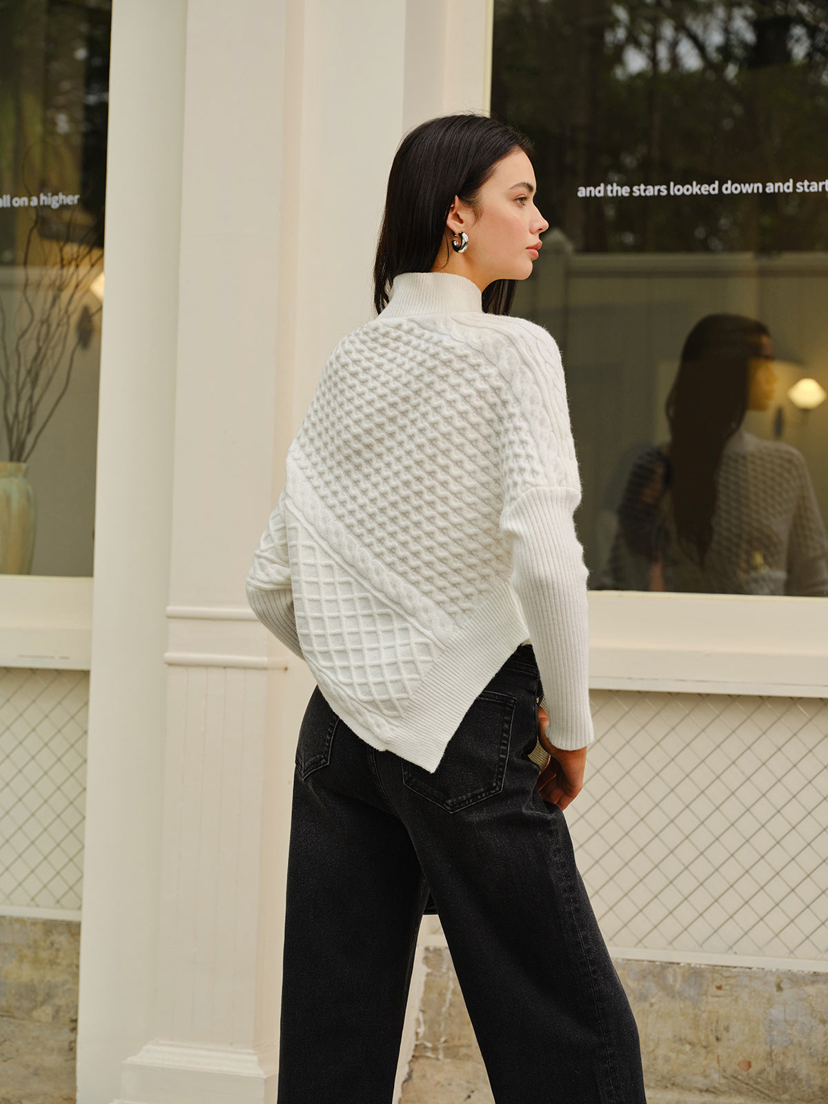 Trendige Strickjacke Damen | Asymmetrische Form & Strukturierter Strick