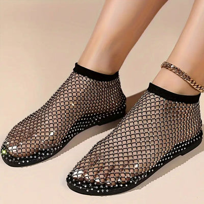 Vallova™ | Glitzernde Mesh-Ketten-Sandalen