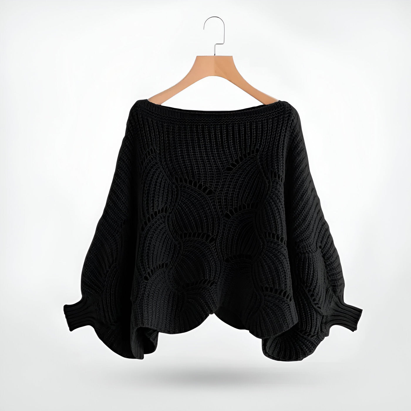 Strickbluse mit Wellenmuster | Weite Ärmel | Femininer Stil