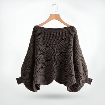 Strickbluse mit Wellenmuster | Weite Ärmel | Femininer Stil