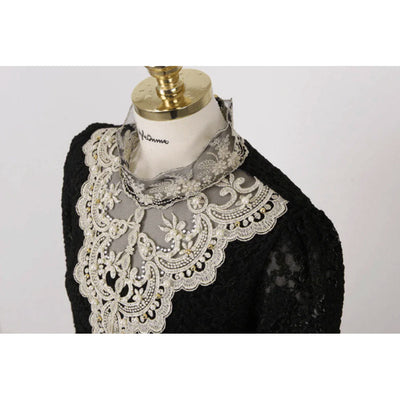 Bella | Elegante Bluse mit Netz & Stickerei