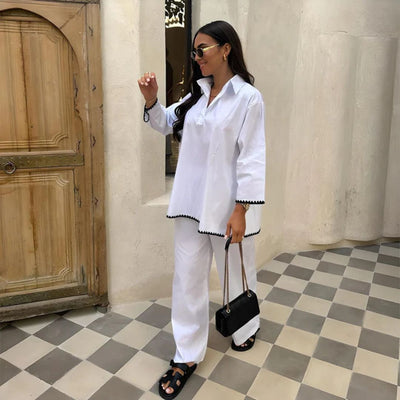 Patricia™ - Modisches 2-teiliges Damen-Set mit weitem Bein