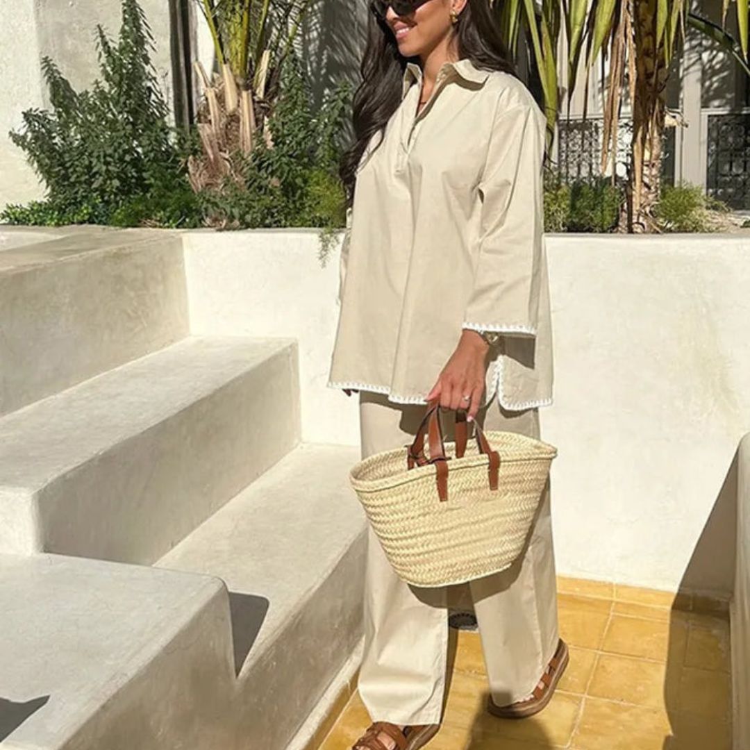 Patricia™ - Modisches 2-teiliges Damen-Set mit weitem Bein