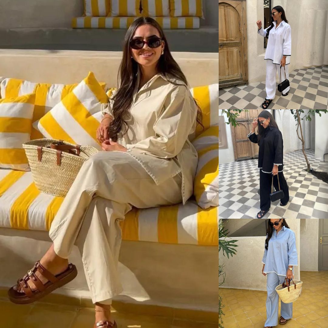 Patricia™ - Modisches 2-teiliges Damen-Set mit weitem Bein