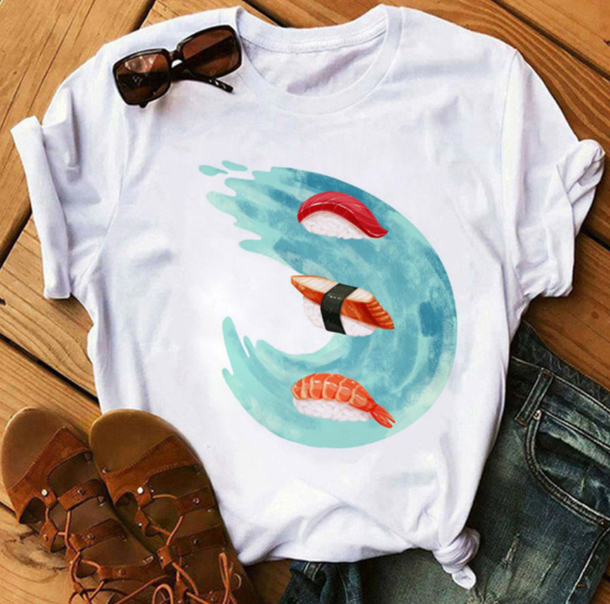 Sushi shirt - modisches t-shirt mit einzigartigen designs