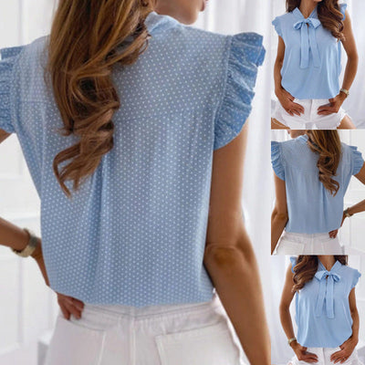 Norma - Elegante Damenbluse mit Schmetterlingsdruck, Sommer