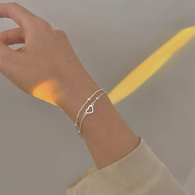 Verstellbares Herz-Armband aus Silber