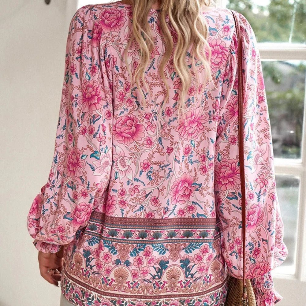 Nami - Modische Damen Bluse mit Blumenmuster – ein stilvolles Oberteil