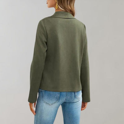 Jacke mit Wasserfallkragen | Stilvolle Eleganz | Weiches Material