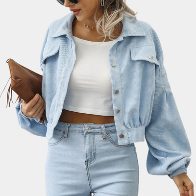 Cropped Cordjacke | Trendige Oversize-Ärmel | Stilvolles Casual-Design