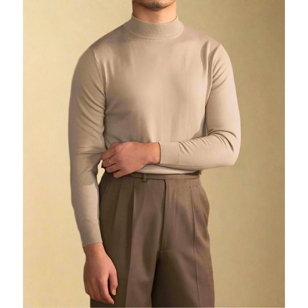 Hochwertiger Herren Rollkragen-Pullover aus Wolle - Klassisch & Elegant