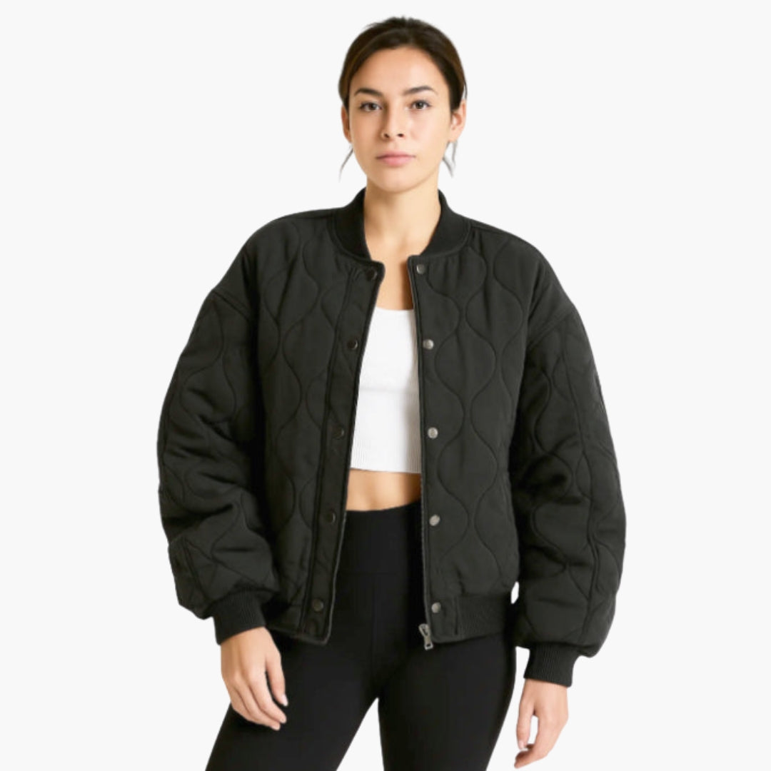 Damen Gesteppte Oversized Bomberjacke