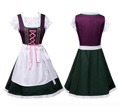 Damen Dirndl Kleid Baumwolle Eleganz Trachtenkleid für Feste