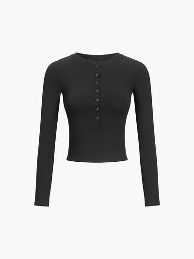 Damen Langarmshirt Baumwolle Crop Stilvoll