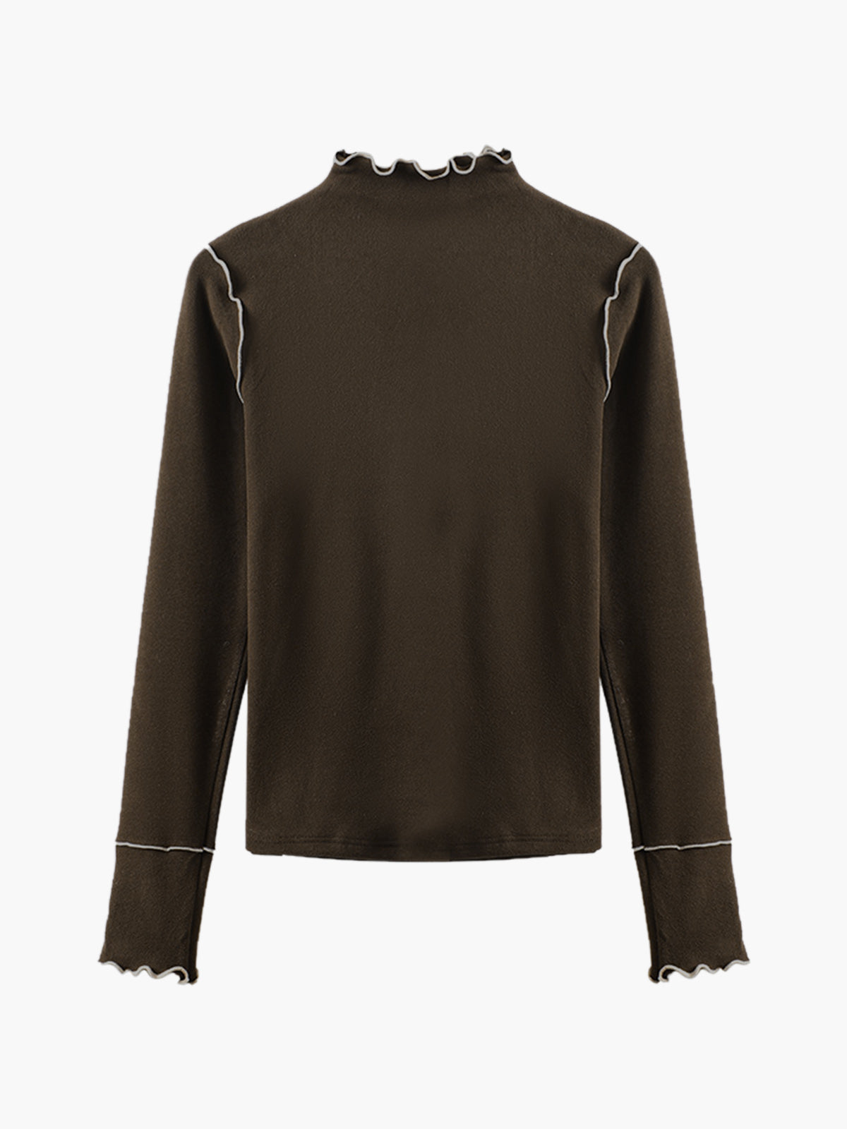 Damen Langarmshirt Polyester Hochkragen Slim Fit