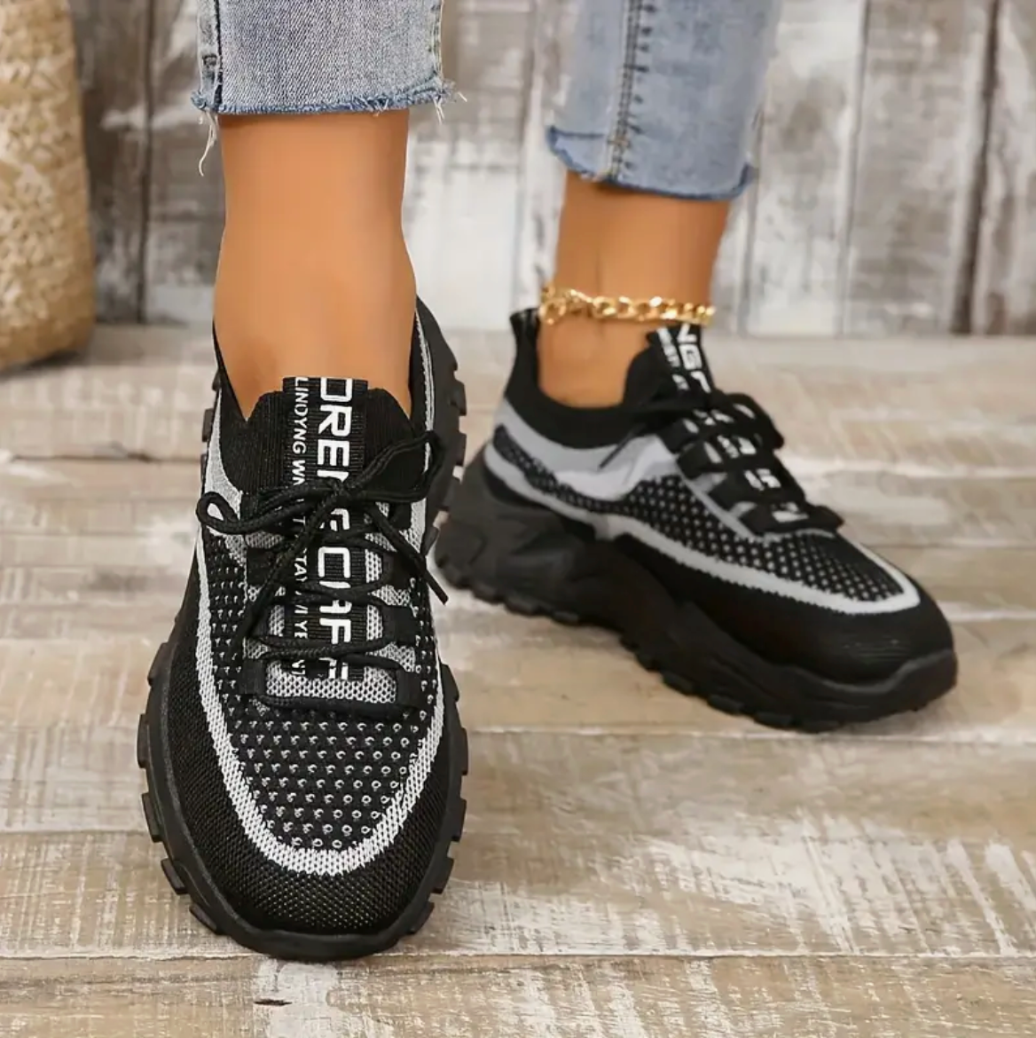 Damen Sneakers Atmungsaktiv Elastisch Komfortabel