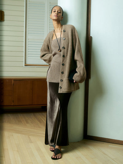 Damen Strickjacke Klassisch Elegante Cardigan