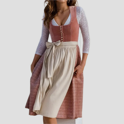 Damen Wickelkleid Baumwolle Elegant Festlich