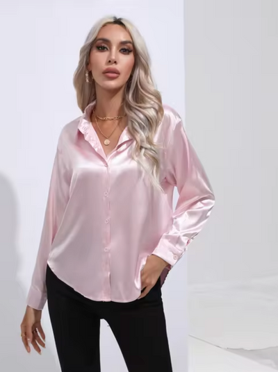 Doreen | Elegante Satin Charm Bluse