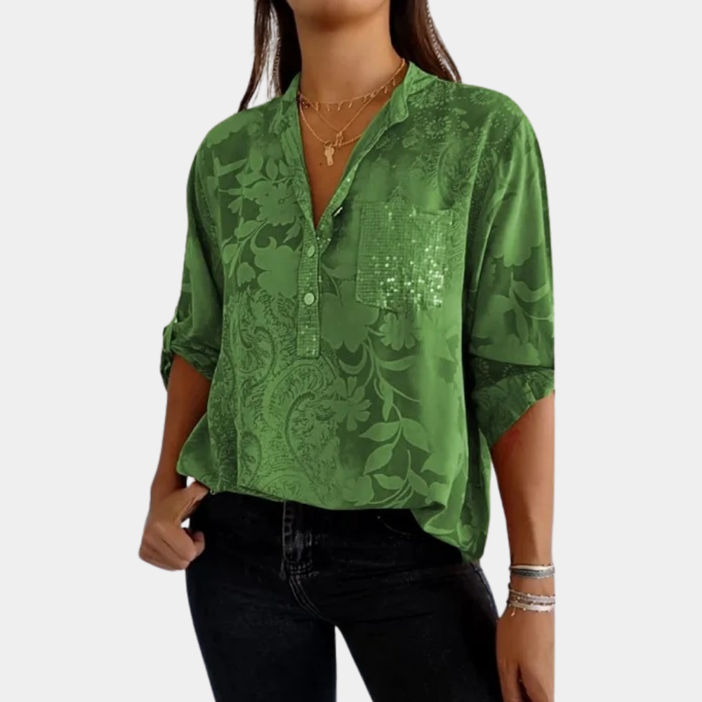Damen Blumen Button Down Hemd | Leicht