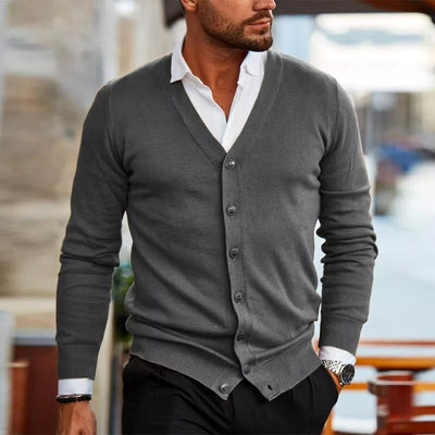 Elegante Strickjacke Herren mit V-Ausschnitt für Stil