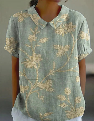 Damen Vintage Bluse mit Blumenmuster