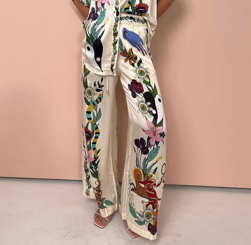 Nicole - Schickes Damen Freizeit-Hemd-Hosen-Set