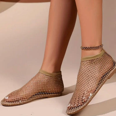 Vallova™ | Glitzernde Mesh-Ketten-Sandalen