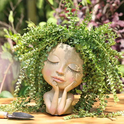 GardenCharm™ – Kunstvolle Lady Face Pflanzenvase