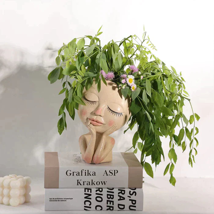 GardenCharm™ – Kunstvolle Lady Face Pflanzenvase
