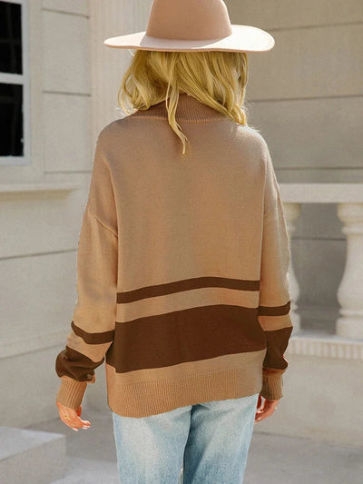 Gestreifter Damenpullover mit Retro-Charme