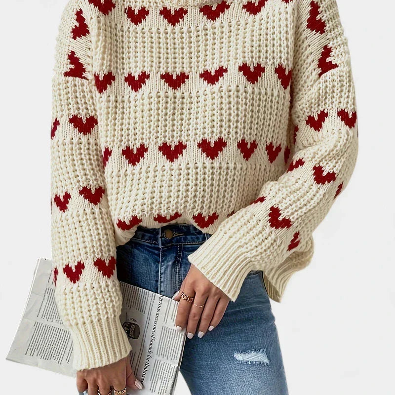 Fayen | Strickpullover Mit Herzmuster