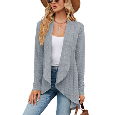 Cardigan mit Wasserfallkragen | Lockerer Schnitt | Strukturierter Look