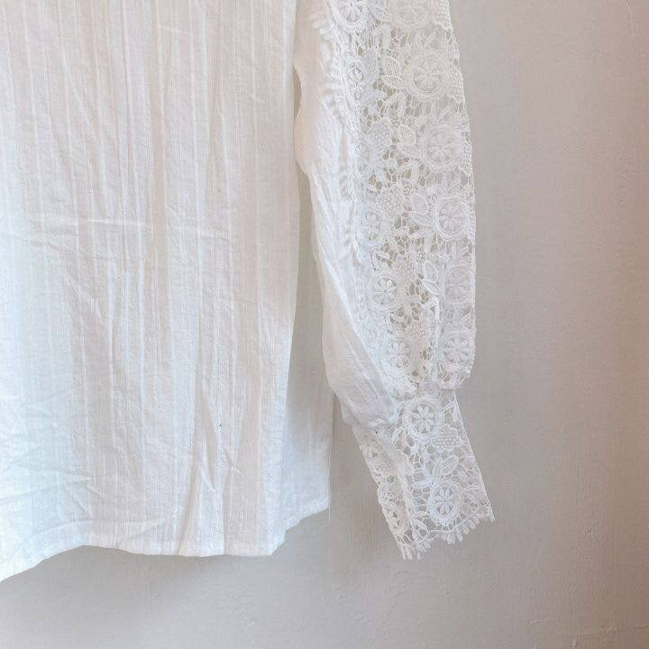 Bluse mit Häkelspitze | Puffärmel | Vintage-Romantik