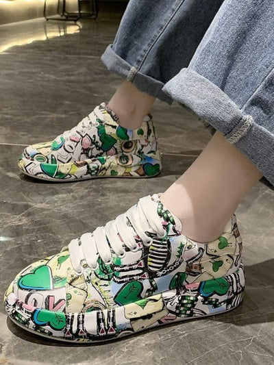 Detanny - Trendige Graffiti-Freizeit-Damen-Sneaker