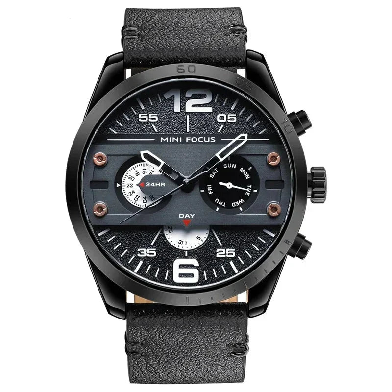 Luxus Chronograph mit Lederarmband – Sport Edition