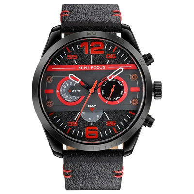 Luxus Chronograph mit Lederarmband – Sport Edition